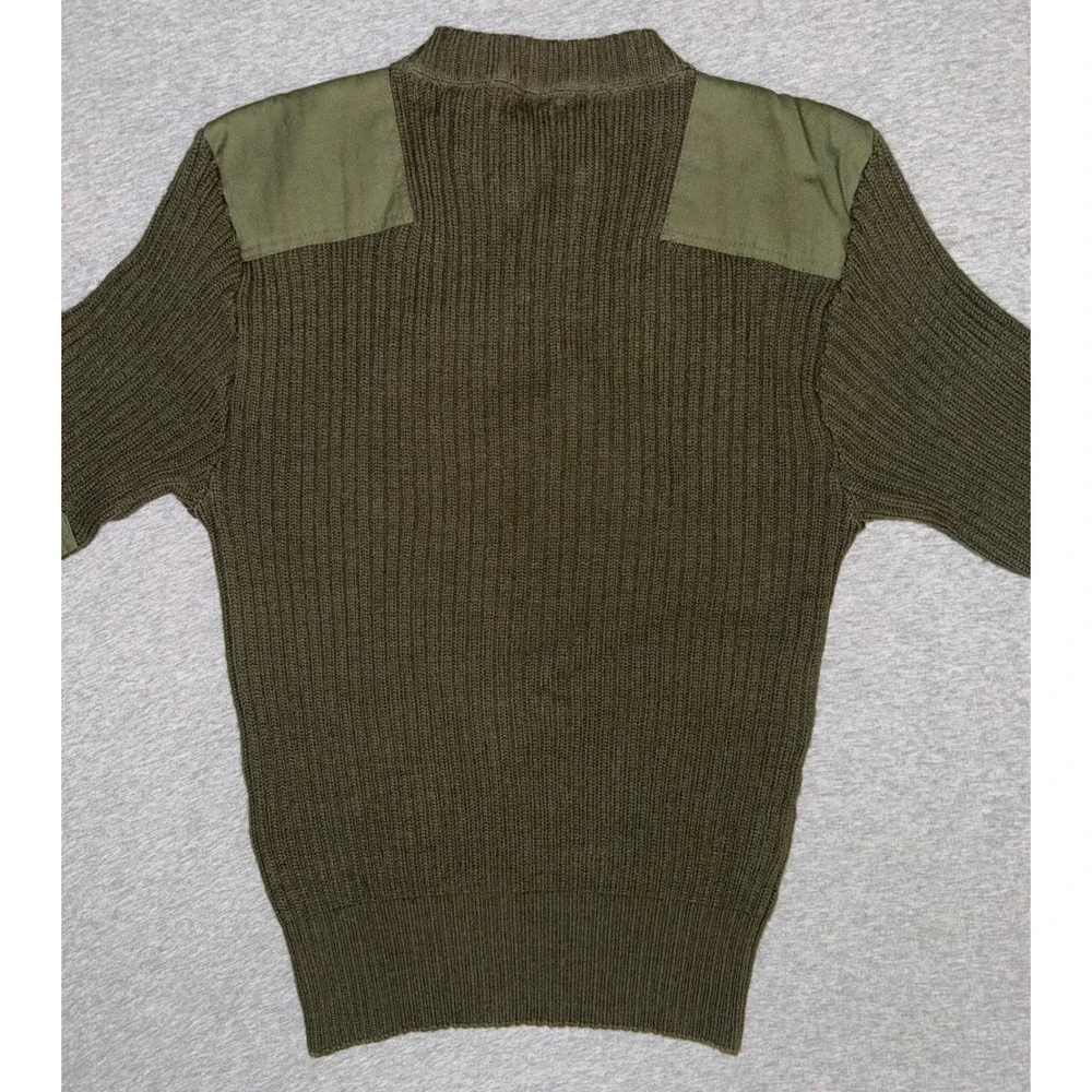 Vintage Military Wool Commando Sweater Mens Small Olive Green Workwear Gorp